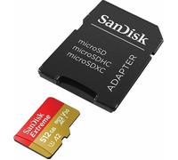 Carte mémoire microSDXC SanDisk Extreme 512 Go + adaptateur SD jusqu'à 160 Mo/s, avec la e vitesse UHS 3 (U3), V30