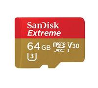 Carte Mémoire MicroSDXC Sandisk Extreme 64 Go + Adaptateur SD jusqu'à 90 Mo/s, Classe 10, U3, V30
