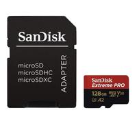 Carte Mémoire microSDXC SanDisk Extreme PRO 128 Go + Adaptateur SD avec Performances Applicatives A2 Jusqu'à 170 Mo/s, Classe 10,