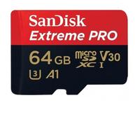 Carte Mémoire microSDXC SanDisk Extreme PRO 64 Go + Adaptateur SD jusqu'à 100 Mo/s, Classe 10, U3, V30, A1