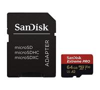 Carte Mémoire microSDXC SanDisk Extreme PRO 64 Go + Adaptateur SD jusqu'à 95 Mo/s, Classe 10, U3, V30