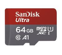 Carte Mémoire microSDXC SanDisk Ultra 64GB + Adaptateur SD. Vitesse de Lecture Allant jusqu'à 100MB/S, Classe 10, U1, homologuée A1