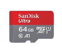 Carte Mémoire microSDXC SanDisk Ultra 64GB + Adaptateur SD. Vitesse de Lecture Allant jusqu'à 100MB/S, Classe 10, U1, homologuée A1 - FFP (Nouvelle Version)