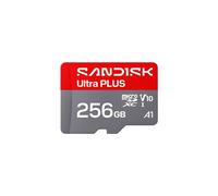 SanDisk Carte mémoire microSDXC Ultra Plus 256 Go UHS-I A1 Class 10 jusqu'à 200 Mo/s Rouge/blanc