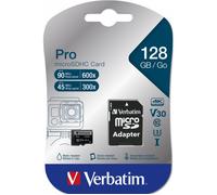Carte mémoire microSDXC - VERBATIM - 128 Go - U3 - 90 MB/s - Résistante à l'eau