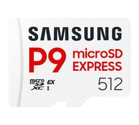 Carte mémoire Samsung 512G Micro SDXC P9 express classe U3 V30 A1 PCIe Gen3.0x1 NVMe 1.3 Lecture SD Express 800 Mo/s UHS-I 90 Mo/s 6 Prot intégré MB-MK512T/WW