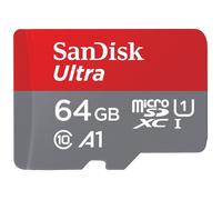 SanDisk Carte mémoire microSDXC Ultra 64 Go – Lecture 140 Mo/s – Classe 10