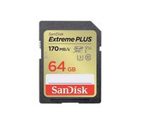 Carte Mémoire Sandisk Extreme Plus SDHC, 170 Mo/S 80 Mo/S, SDSDXW2-064G-GNCIN