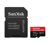 SanDisk Extreme PRO microSDXC (microSDXC, 512 Go, U3, UHS-I), Carte mémoire, Noir, Rouge