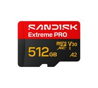 Carte mémoire SanDisk Extreme PRO microSDHC UHS-I 512GB 250Mo/s lecture 170Mo/s écriture U3 V30 résistante