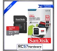 Carte mémoire SanDisk Ultra MicroSDXC 64Go (UHS-I U1 / C10 / SDSQUAR-064G-GN6MA)