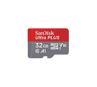 Carte Mémoire SanDisk Ultra Plus MicroSDHC UHS-I 32 Go avec Adaptateur microSD, microSDHC et microSDXC