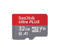 SanDisk Carte mémoire Ultra Plus MicroSDHC UHS-I 32 Go avec adaptateur microSD/microSDHC/microSDXC