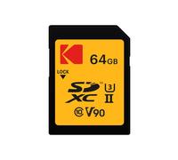 Kodak Carte mémoire SDXC 2000x UHS‑II U3 V90 Ultra Pro EKMSD64GUHS2V2K 64Go - Lecture 300Mo/s