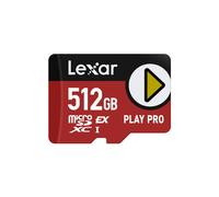 Lexar Play Pro Carte microSDXC Express, 512 Go, lecture maximale 900 Mo/s, écriture jusqu'à 600 Mo/s, Nintendo Switch, vidéo 4K, compatible avec drone, étanche, résistante aux chocs, produit japonais