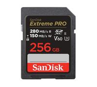 Carte mémoire SD Sandisk Extreme Pro 256 Go, 280/100MB/s,V60,C10,UHS-II,U3