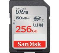Carte mémoire SD SanDisk Ultra SDXC UHS-I U1 Class10 256 Go Gris, Rouge, Blanc F