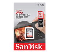 Carte Mémoire SDHC 16 Go SanDisk Ultra jusqu'à 80 Mo/s, Classe 10