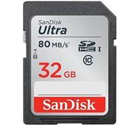 Carte mémoire sdhc 32 go sandisk ultra jusqu'à 80 mo/s, classe 10 ffp G