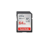 Carte mémoire SDHC et SDXC SanDisk Ultra UHS-I Class 10 64 Go Gris, Rouge, Blanc E