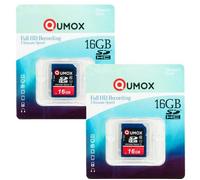 Carte mémoire SDHC - QUMOX - 16 Go - Classe 10 - UHS-I - 2 pièces
