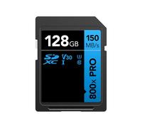 Carte Mémoire SDXC 128 Go Haute Performance 800x PRO, UHS-I, C10, U3, V30, 4K, Vitesse de Lecture Jusqu'à 150 Mo/S
