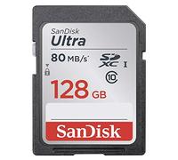 Carte Mémoire SDXC 128 Go SanDisk Ultra jusqu'à 80 Mo/s, Classe 10