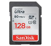Carte Mémoire SDXC 128 Go SanDisk Ultra jusqu'à 80 Mo/s, Classe 10 FFP
