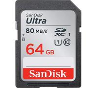 Carte mémoire SDXC 64 Go SanDisk Ultra [Version la plus récente] jusqu'à 80 Mo/s, Classe 10,FFP