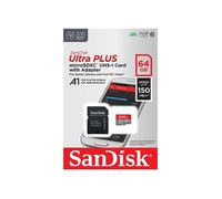 Carte mémoire SDXC 64GB - SANDISK - Ultra PLUS - 150MB/s - Adaptateur SD inclus - Fiable