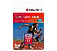 Carte mémoire SDXC - AGFA PHOTO - 64 Go - Classe 10 - Haute performance - Compatibilité garantie