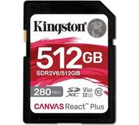 Carte mémoire SDXC Kingston Canvas React Plus V60 512Go SDXC UHS-II 280R/150W U3 V60 HD/4K G
