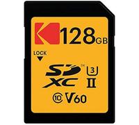 Carte mémoire SDXC - KODAK - UHS II U3 V60 Ultra Pro - 128 Go - Vitesse de lecture 300 Mo/s - Étanche