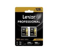 Lexar Carte mémoire SDXC Professional 1800x 128 Go UHS-II - 280/210 Mo/s U3 V60 0-70°C