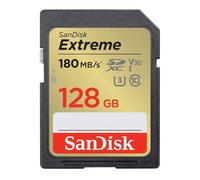 Carte Mémoire SDXC - SANDISK - Extreme 128Go - 180MB/s - UHS-I Class 10 - Résistante à l'eau et aux chocs