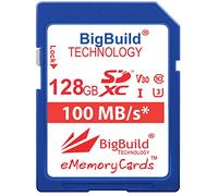 Carte Mémoire SDXC U3 128GB BigBuild Technology pour Canon PowerShot V1, Fujifilm X Half/X-E5 Caméra