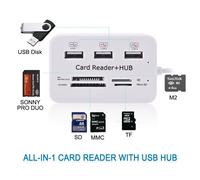 Carte mémoire USB 2.0 Lecteur + Hub USB (High Speed)
