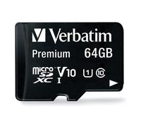 Carte mémoire - VERBATIM - 64 Go - MicroSDXC - Classe 10 - Avec adaptateur SD