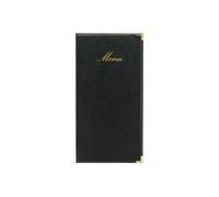 Carte Menu long simili cuir 1 double insert inclus (présente 4 pages) Securit