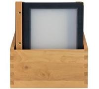 Securit – Box de 10 cartes menu Gamme Wood – A4 – Noir – 2 inserts doubles (4 pages) inclus