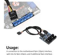 Carte mère 9 pin USB Header Male 1 to 4 Female Extension Splitter Cable USB 9 pin Connector