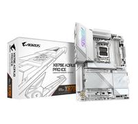 GIGABYTE X870E AORUS PRO ICE Carte Mère - Prend en charge les processeurs AMD Ryzen 9000, 16+2+2 Phases VRM Digital, jusqu'à 8000MHz DDR5 (OC), 3xPCIe 5.0 + 1xPCIe 4.0, Wi-Fi 7, 2.5GbE LAN, USB 4