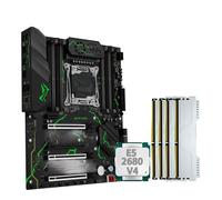 Carte Mere Kit Carte mère Fit for Machinist MR9S X99, Socket LGA 2011-3, processeur Xeon E5 2680 V4, 4 x 16 Go de RAM DDR4 à 2400 MHz, USB 3.0, SSD NVMe, Wi-FI, M.2
