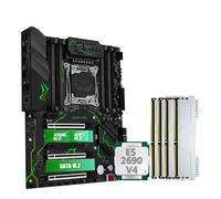 Carte Mere Kit Carte mère Fit for Machinist MR9S X99, Socket LGA 2011-3, processeur Xeon E5 2690 V4, 4 x 16 Go de RAM DDR4 à 2400 MHz, USB 3.0, SSD NVMe, Wi-FI, M.2