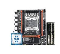Carte mère Kit Carte mère Fit for MOUGOL X99 DDR4 avec processeur Xeon E5-2680 V4 et 2 x 8 Go = 16 de RAM Double Canal, Socket LGA2011-3, idéal for Les Jeux