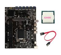 Carte MèRe MinièRe B250C BTC avec Processeur G4400 + Câble LGA1151 12XPCIE Vers USB3.0 Emplacement pour Carte Graphique Prend en Charge la RAM