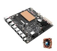 Carte mère NAS Mini-ITX à 6 baies 4 ports LAN 2,5 Go avec processeur N100 Quad-core, 6 x SATA3.0 6 Go/s, 1 x DDR5, 2 x M.2 NVMe 2280, double écran 4K, 6 x USB
