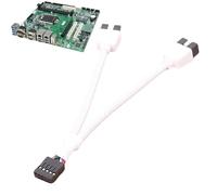 Carte Mère Splitteur D'en-tête USB À 9 Broches - Câble D'extension 30cm 2.0, Adaptateur À Double Port, Connecteur De Signal Stable | Fiable Pour PC Homes Offices Écoles Cafes Internet Configuration De