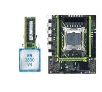 Carte mère X99 avec processeur Xeon E5 2630 V4 LGA 2011-3, DDR4 16 Go (1 x 16 Go), 2133 MHz R-AM NVME M.2 SATA, Accessoires informatiques(Motherboard+CPU)