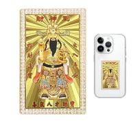 Carte Métallique Du Dieu De La Richesse | Décoration Traditionnelle en Cuivre Doré - Ornement du Dieu de la Fortune Chinoise,pour Sacs, Tables, Boutique, École, Bureau, Café, Librairie, Canapé,